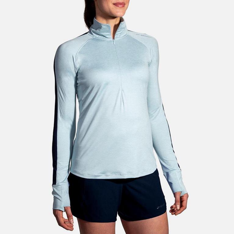 Brooks Women's DASH HALF ZIP Running Jackets - Blue - Canada (SJZME-4872)